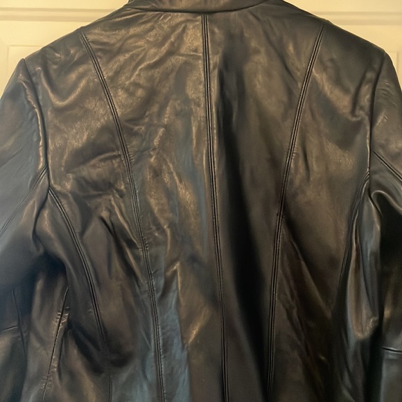 Nine West Black Leather Jacket Size M in Excellent Condition - Picture 4 of 6